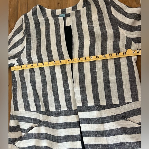 Anthropologie Eva Franco Oversized Striped Linen Blend Blazer Jacket Size SP - Picture 13 of 14